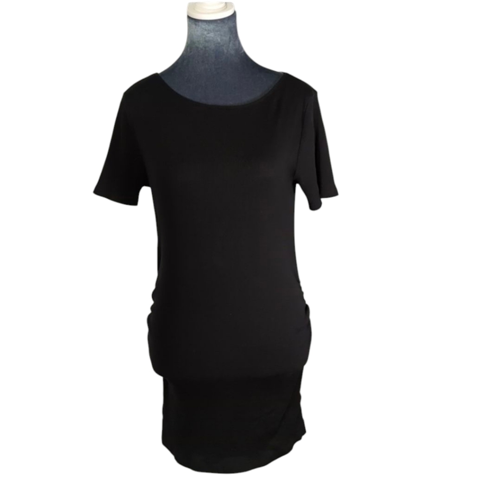 New Look Maternity Black Stretchy Dress with Ruched Sides Size 8